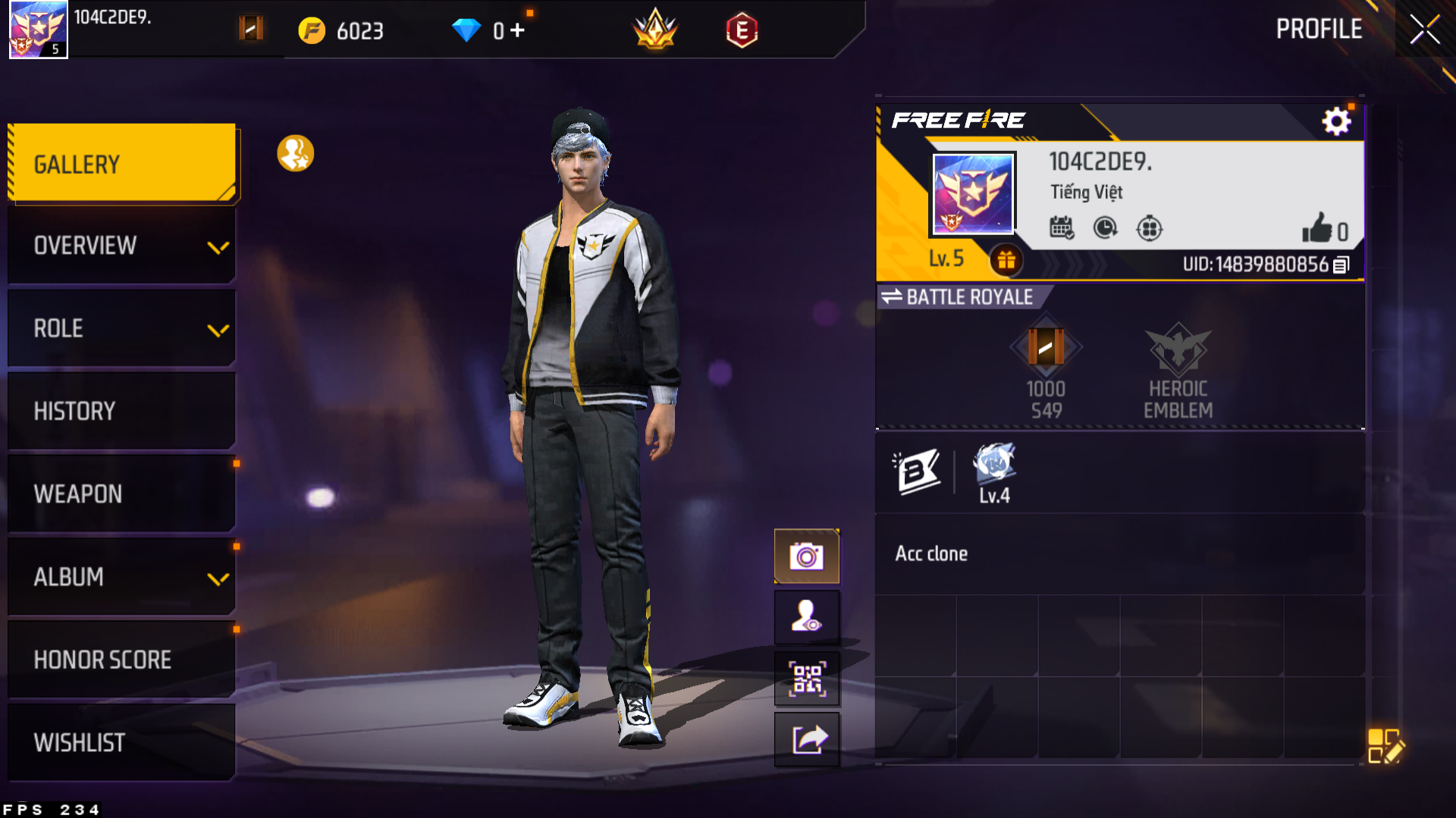 Acc Clone FF LV5 ( Login Google )
