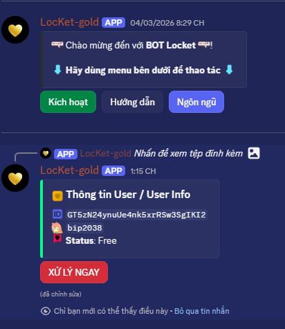 Source code BOT discord kích hoạt locket GOLD