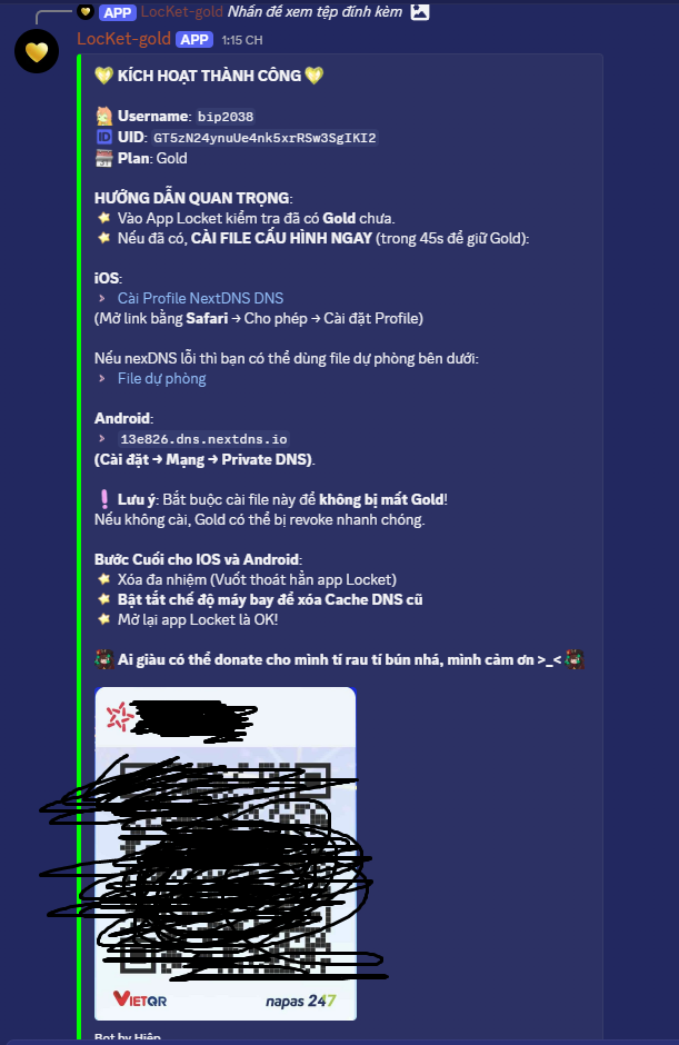 Source code BOT discord kích hoạt locket GOLD
