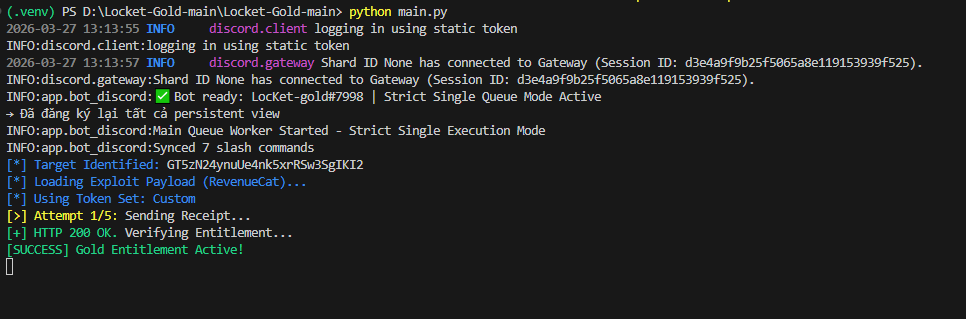 Source code BOT discord kích hoạt locket GOLD